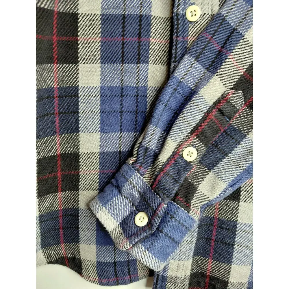 The North Face Valley Twill Flannel Shacket Mens S/M Blue Plaid Heavy Cabincore